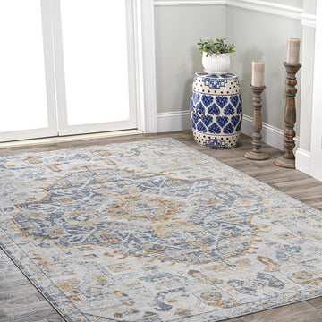 Shaemus Bohemian Medallion Low-Pile Machine-Washable Area Rug